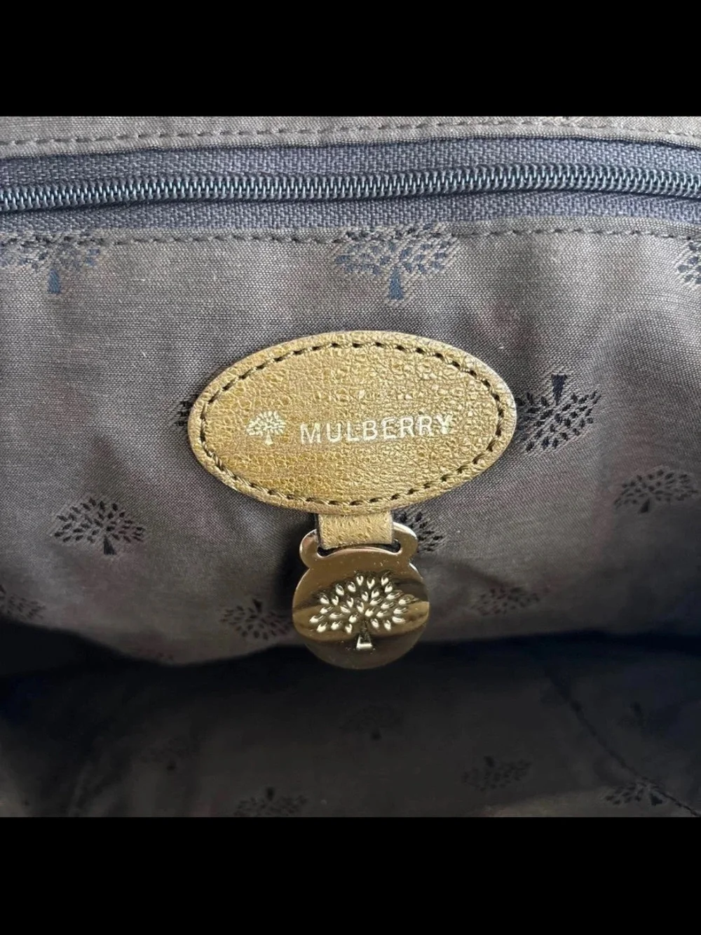 Mulberry Olive-Brown Leather Bayswater Satchel with Brushed Gold Hardware